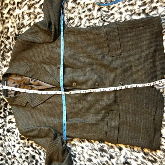 100% Wool Stafford Men Gray Strip Suit Blazer Jacket Size 44S Pocket - Picture 4 of 9